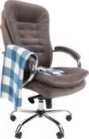 Кресло CHAIRMAN Home 795 с пледом (Т-55 серый) - фото