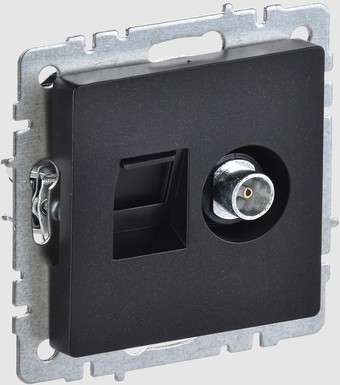 Накладка для TV розетки IEK Brite РТВ/РК12-БрЧ - фото