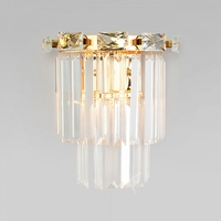 Люстра средней высоты Евросвет Elegante 10130/1 золото/прозрачный хрусталь Strotskis - фото