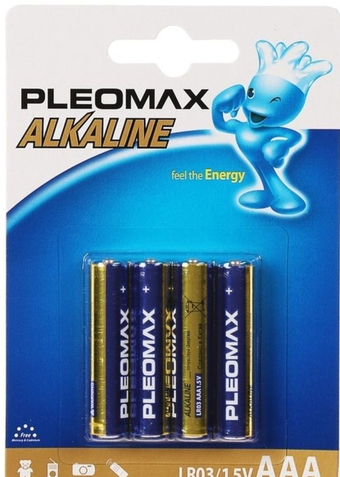 Батарейка Pleomax Alkaline AAA LR03-4BL 4 шт - фото