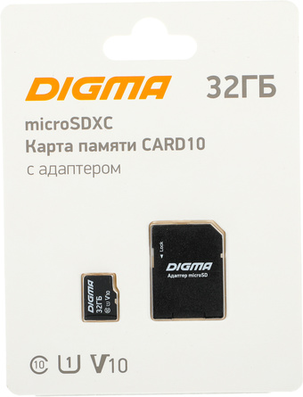 Карта памяти Digma MicroSDXC Class 10 Card10 DGFCA032A01 - фото