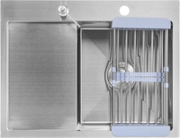 Кухонная мойка Saniteco 6550-R (с сифоном, дозатором и коландером) - фото