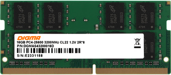 Оперативная память Digma 16ГБ DDR4 SODIMM 3200 МГц DGMAS43200016D - фото