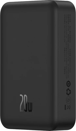 Внешний аккумулятор Baseus Magnetic Mini Wireless Fast Charge Power Bank 20W 20000mAh (черный) - фото