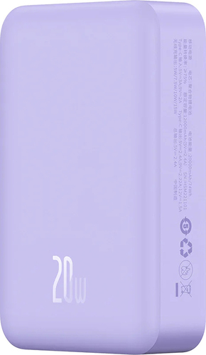 Внешний аккумулятор Baseus Magnetic Mini Wireless Fast Charge Power Bank 20W 20000mAh (сиреневый) - фото