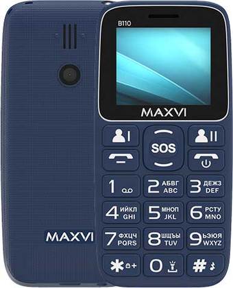 Кнопочный телефон Maxvi B110 (синий) - фото