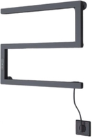 Полотенцесушитель Granula Квадро Снейк 43x50 (терморегулятор, черный матовый) - фото