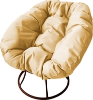 Кресло M-Group Пончик 12310201 без ротанга (коричневый/бежевая подушка) - фото