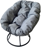 Кресло M-Group Пончик 12310409 без ротанга (черный/серая подушка) - фото