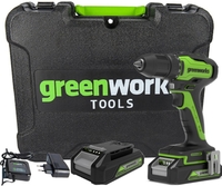 Дрель-шуруповерт Greenworks GD24DD35K2 3704007UA (с 1-м АКБ, кейс) - фото