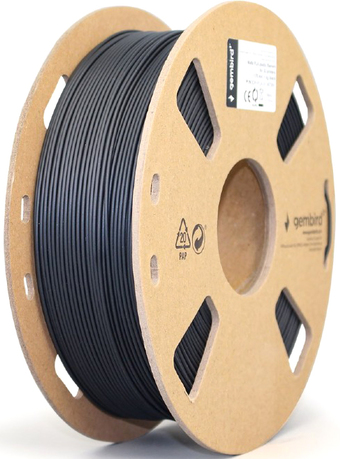 Пластик Gembird PLA 1.75 мм 1000 г (матовый черный) - фото