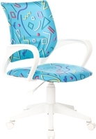Компьютерное кресло Бюрократ Burokids 1W 1920811 (голубой Sticks 06/пластик белый) - фото