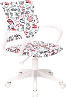 Компьютерное кресло Бюрократ Burokids 1W 1920815 (мультиколор красные губы/пластик белый) - фото