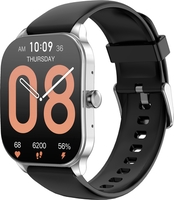 Умные часы Amazfit Pop 3S (серебристый, с силиконовым ремешком) - фото