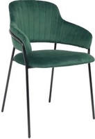 Стул с подлокотниками Алвест AV 448 (темно-зеленый бархат/черный) - фото