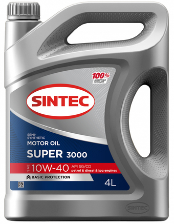 Моторное масло Sintec Super 3000 10W-40 SG/CD 4л - фото