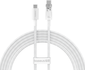 Кабель Baseus Explorer Series Fast Charging with Smart Temperature Control USB Type-C USB Type-C (2 м, белый) - фото