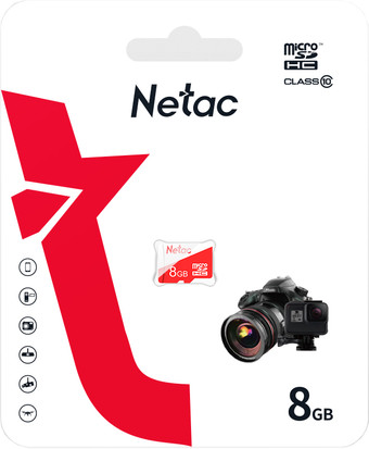 Карта памяти Netac microSDHC P500 ECO 8GB - фото