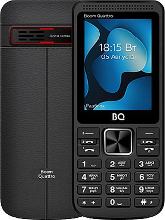 Кнопочный телефон BQ-Mobile BQ-2455 Boom Quattro (черный) - фото