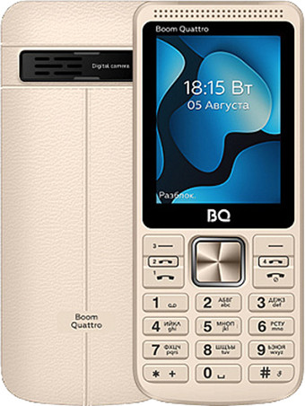 Кнопочный телефон BQ-Mobile BQ-2455 Boom Quattro (золотистый) - фото