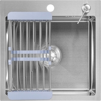 Кухонная мойка Saniteco 5045 (с сифоном, дозатором и коландером) - фото