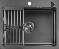 Кухонная мойка Saniteco 5045 Nano (с сифоном, дозатором и коландером) - фото