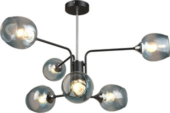 Люстра средней высоты Imex MD.3564-6-S BK+CH - фото
