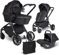 Универсальная коляска Farfello Baby Shell 2023 BBS-001 (3 в 1, черный) - фото