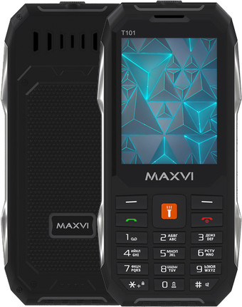 Кнопочный телефон Maxvi T101 (черный) - фото