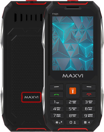 Кнопочный телефон Maxvi T101 (красный) - фото