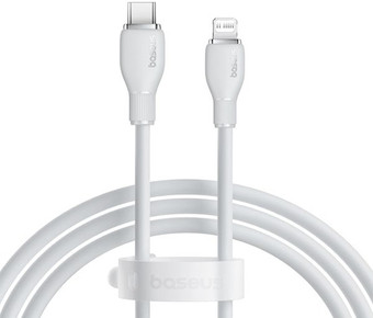 Кабель Baseus Pudding Series Fast Charging USB Type-C - Lightning (1.2 м, белый) - фото