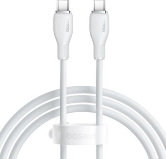 Кабель Baseus Pudding Series Fast Charging Cable 100W USB Type-C - USB Type-C (2 м, белый) - фото