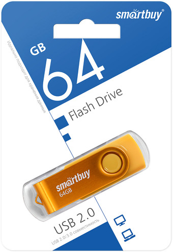 USB Flash SmartBuy Twist 64GB (желтый) - фото