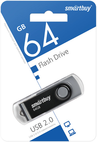 USB Flash SmartBuy Twist 64GB (черный) - фото