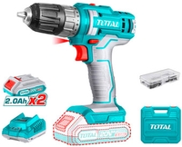 Дрель-шуруповерт Total TDLI200528 (с 2-мя АКБ, кейс, набор оснастки) - фото