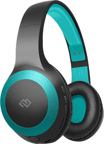 Наушники Digma BT-15 (черный/голубой) - фото