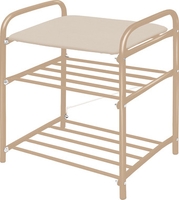 Банкетка Ника БП1-1/БЖ (слоновая кость/бежевый металлик) - фото