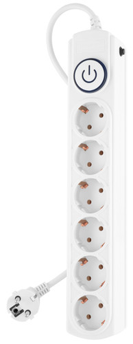 Сетевой фильтр IPPON BK-6-EU-3-10-W (3м, 6 розеток, белый) - фото