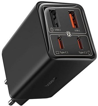 Сетевое зарядное Baseus GaN6 Pro Fast Charger 2C+2U 65W P10162701113-00 (черный) - фото