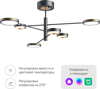 Люстра средней высоты Yeelight Arowana Chandelier C2103 YLDL030 (6 плафонов) - фото