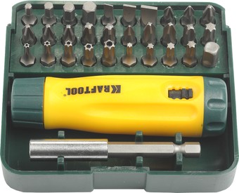 Набор отвертка с битами KRAFTOOL 26142-H32 (32 предмета) - фото