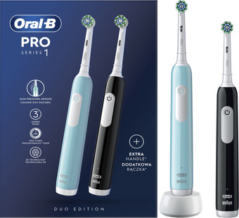 Комплект зубных щеток Oral-B Pro Series 1 D305.523.3H (2 шт, черный/бирюзовый) - фото