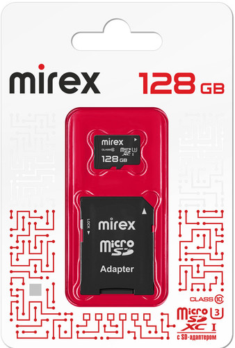 Карта памяти Mirex microSDXC 13613-AD3UH128 128GB (с адаптером) - фото