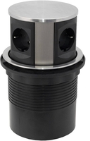 Блок розеток AKS Tor выдвижной (4 розетки, сталь) - фото