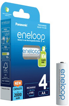 Аккумулятор Panasonic Eneloop AA 2000mAh 4 шт BK-3MCDE/4BE - фото