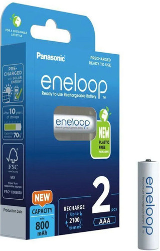 Аккумулятор Panasonic Eneloop AAA 800mAh 2 шт BK-4MCDE/2BE - фото