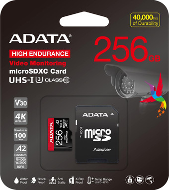 Карта памяти ADATA High Endurance 256Gb AUSDX256GUI3V30SHA2-RA1 - фото