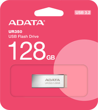 USB Flash ADATA UR350 128GB UR350-128G-RSR/BG (серебристый/коричневый) - фото