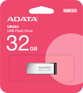 USB Flash ADATA UR350 32GB UR350-32G-RSR/BK (серебристый/черный) - фото