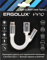 Адаптер Ergolux ELX-CSA02-C01 USB Type-C/Lightning (0.12 м, белый) - фото